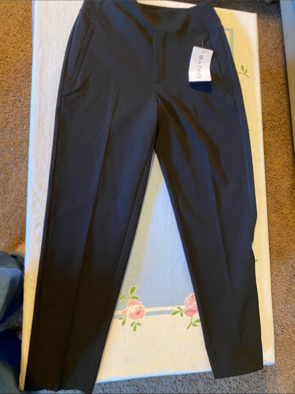 Athena Men's Black Slim Dress Pants